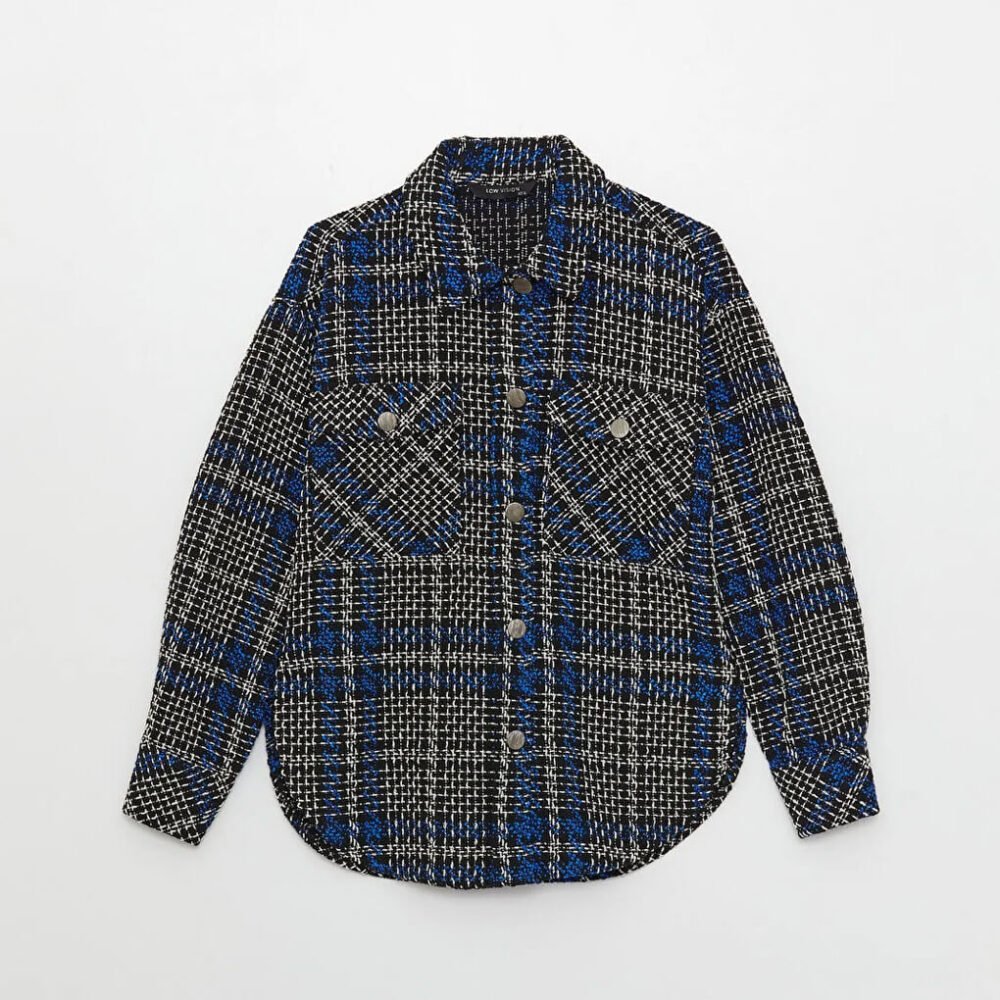 Modest Front Buttoned Plaid Long Sleeve - Image 3