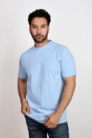 Baby blue Round Basic T-shirt