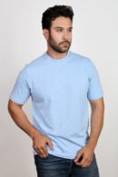 Baby blue Round Basic T-shirt
