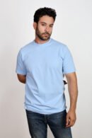 Baby blue Round Basic T-shirt